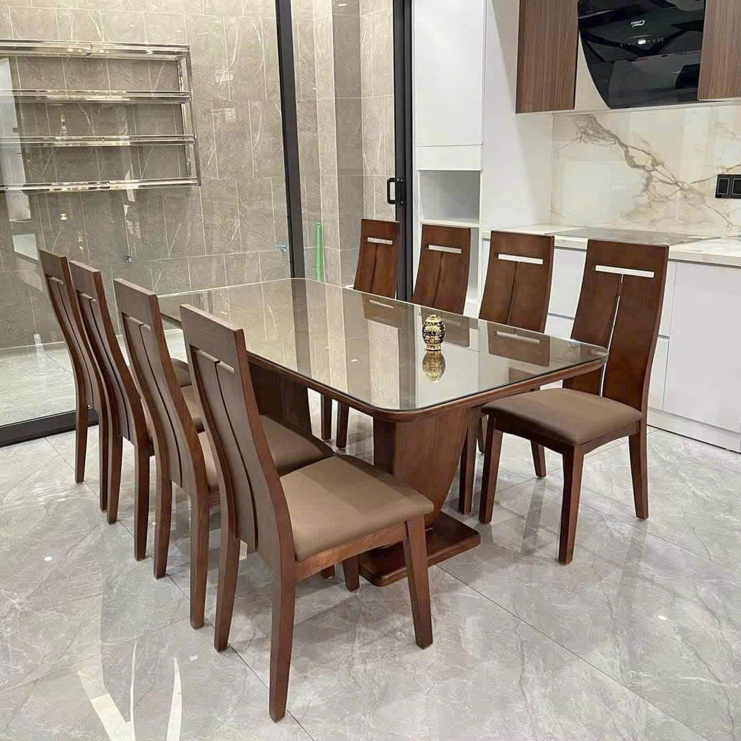  Bộ bàn ghế ăn gỗ sồi tự nhiên 6 ghế